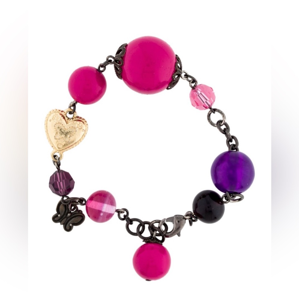 Anna Sui resin and crystall beaded bracelet l